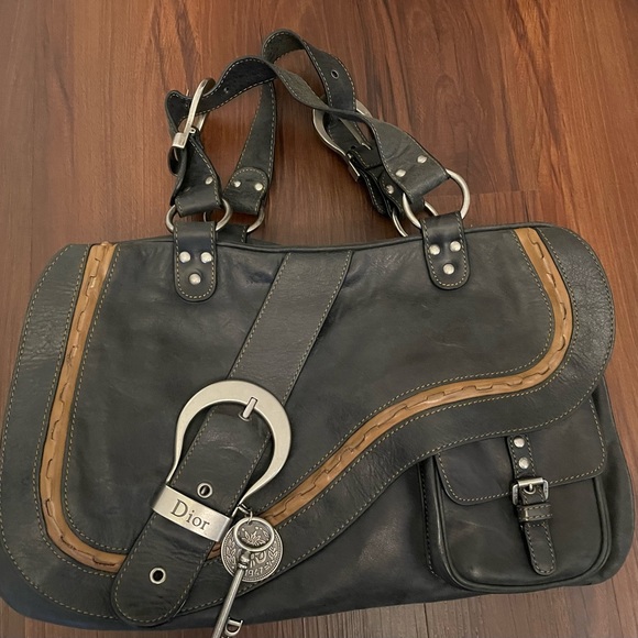 Dior Bags Christian Dior Gaucho Black Leather Saddlebag Poshmark